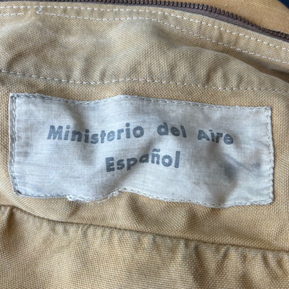 RARE Vintage Spanish Air Force MilitarY Canvas Duffel Bag Tan Utility Carryall - Picture 4 of 13